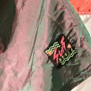 Surf Style 90's iredecest green/purple swimsuit